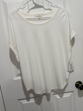 Lucky Brand White Short Sleeve Scoop Neck Tee